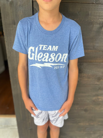 Lightning Bolt Team Gleason Tri-Blue Youth T-shirt